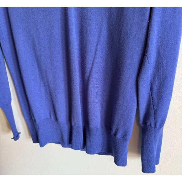 J.Crew Womens Blue V-Neck 100% Merino Wool Sweater Lightweight Cozy Cottagecore - Picture 4 of 10